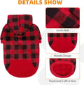 KOOLTAIL Plaid Dog Hoodie Pet Clothes Sweater with Hat and Pocket for Small Medium Large Size Dogs, Soft Winter Warm Dog