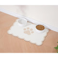 Ralxion Scalloped Dog Feeding Mat, Absorbent Mats for Dog Food and Water Bowl, Dispenser, Cute Elegant Aesthetic Khaki Beige Scallop Pet Placemat for Dogs, Cats, Puppy Accessories, 14" X 19”