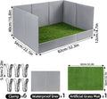 High Walls Dog Pee Pad Holder with Artificial Grass, 32.3"x22"x15.7" Foldable No-Splash No Assembly Indoor Dog Litter Bo
