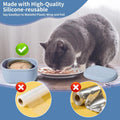 SLSON Canned Cat Food Storage Container for 3oz Cat Cans, 2Pack Silicone Airtight Can Cover Pet Food Sealer Reusable Sealing Box for 2.56''/65mm Can Keep Food Fresh