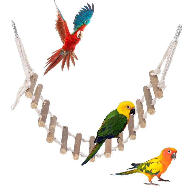 Naturals Rope Wooden Ladder Bird Swing for Parrots & Hamsters