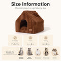 FUKUMARU Cat Bed Cave, Enclosed Washable Covered Dog Bed with Support Frame