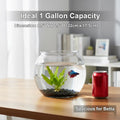 1 Gallon Plastic Fish Bowl, Shatterproof Clear Round Goldfish Betta Tank, Small Bubble Bowl Vase for Centerpiece, Candy 