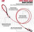 Tuff Pupper Chew Proof Dog Leash | Steel Cable Bite Resistant Lead | Twist Lock Carabiner | Heavy Duty for Large Dogs & 