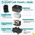 hygger Quiet <30dB Aquarium Air Pump, Adjustable Low Decibel Oxygen Fish Tank Pump 2 Air Outlets Ultra Silent Powerful A