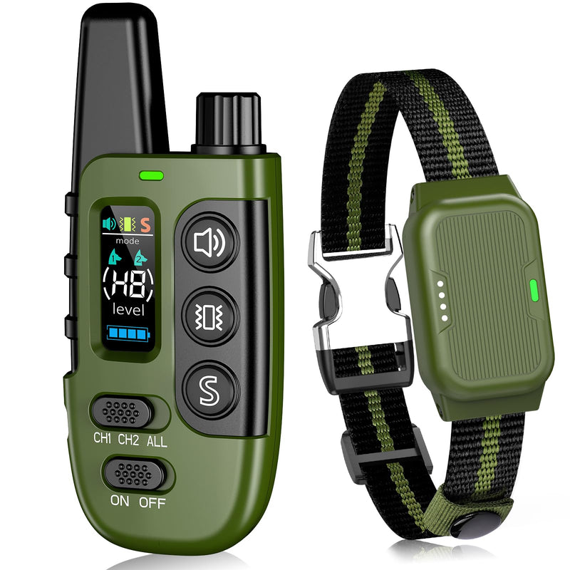 Shock Collar for Dogs, IP67 Waterproof Dog Training Collar with Remote Control, 3 Modes: Beep, Vibration, Safe Static, Rechargeable Adjustable for 15-110lbs Medium Large Dogs