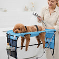 Pet Grooming Hammock for Small Dogs Cats Under 30 lbs, Stainless Steel Bracket, 30-Pound Weight Capacity, Foldable Dog C