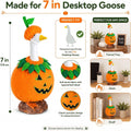 7 Inch Halloween Pumpkin Goose Outfit, Orange Glow in the Dark