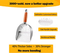 TabifurKitc Custom 40% Thicker Side Edges 304 Stainless Steel Metal Cat Litter Scoop with Holder Stand Small Broom & Dustpan - Durable, Anti-Break Handle