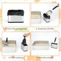 Midollarle Heavy-Duty Cat Litter Scoop with Holder, Metal Cat Scooper Holder Trash Container, Aluminum Kitty Poop Sifting Shovel Captures All Clumps, Speed Sifter Litter Box Scooper with Cats Caddy