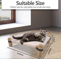 Pozico Cat Hammock Bed – Wooden Elevated Cat/Dog Bed with Fluffy Winter Fabric – Raised Pet Cot Furniture for Small Dogs