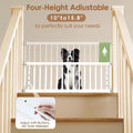 10''-15.8'' Height Adjustable Dog Gate, Extra Wide 18.1"-46" All Metal Short Dog Gate to Step Over, Pressure Mount Small
