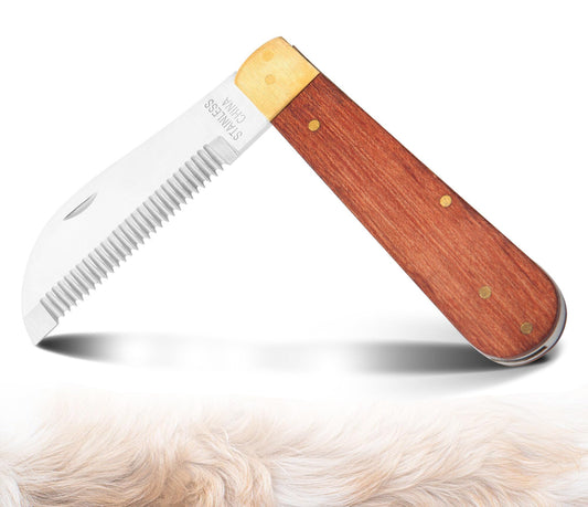 NRTFE Hand Stripping Tools for Horse Dog Grooming Shedding Blade Stripping for Horse Bot Eggs,Right Handed Fold Up Design