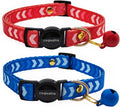 2 Pack Breakaway cat Collars with Bell,Safety Quick Release Pendant Cute Kitten Collar,Adjustable 20-30cm
