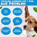 VOSIFSDIY Dog Cat Ear Infection Treatment Drops, Pets Ear Cleaning Drops with 1% Hydrocortisone for Dog & Cats Yeast Inf