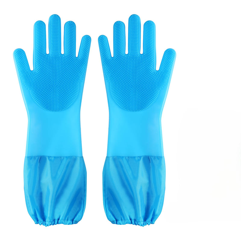 Senquoyn Dog Washing Gloves | Pet Grooming Gloves | Extra Long Arms (17.3