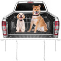 Chain Truck Bed Dog Tether for Two Dogs,Adjustable Double Safety Chew Proof Metal Truck Bed Dog Leash System for Pickup, SUV, Cars & Trucks (Silver)