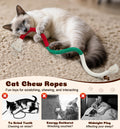 Dgerp Cat Chew Ropes 4Pcs, Cat Toys for Indoor Cats with Refillable Natural Catnip, Safe Teeth Cleaning Chew Toys, Interactive Kitten Nip Toys and All Breeds (19.5 Inches)