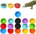 Silicone Gecko Feeding Cups, Reusable Small Reptile Food Dish Gecko Tank Accessories Crested Geckos Food and Water Feedi