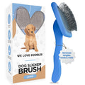 Slicker Brush for Dogs, Dog Grooming Supplies - Best Doodle & Poodle Brush for Haired Dogs - Goldendoodle Pin Detangler for Dematting (Large)
