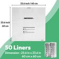AMOGOGOPET Waste Bags, Compatible with Litter Robot 4/5/3, 50 Pack Liners for Self Cleaning Litter Box, 9-11 Gallon Capacity, Pre-Separated, Transparent, Replacement Cat Litter Bags