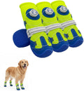 Huafly Dog Shoes Tension Knob-Twist-Lock Dog Boots&Paw Protectors Blue 4pcs