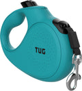 TUG Monochrome 360° Tangle-Free Retractable Dog Leash | 16 ft Strong Nylon Tape (Small, Aqua)