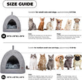 Best Pet Supplies Cat Bed for Indoor Cat, Domed Tent House with Removable Pillow, Covered Cat Cave for Small Dog, Puppies and All Breeds of Cats - Gray, 20 x 20 x H:22"