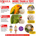 Bonka Bird Toys 1214 Pk3 All-Natural Sola Atta Balls, 3-Pack, 2" Diameter, Soft and Lightweight Chew and Foot Toys for Birds, Small Pets, and DIY Crafts, Safe for Parrots, Parakeets, and Cockatiels