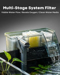 10 Gallon Aquarium Set Glass Fish Tank, Heater Self Cleaning System Filter with Media Bright Light Cleaning Tool, Leak-P