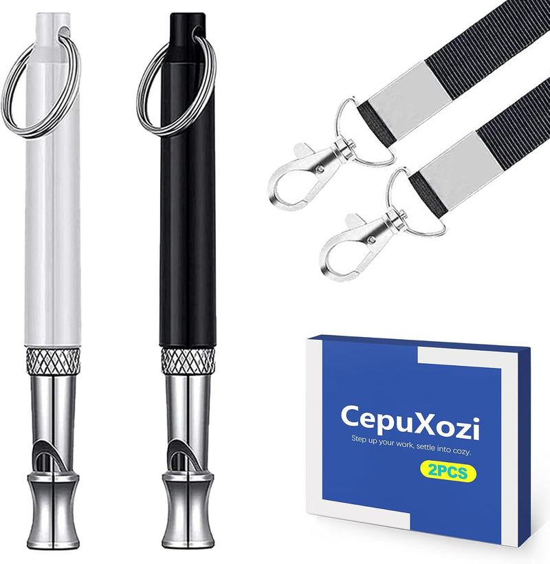 2 Pack Ultrasonic Dog Whistle to Stop Barking & Call Your Dog, Adjustable Silent Frequency for Training, Recall & Deaf A