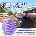 MAXIMILIAN Purple Horse Curry Comb Horse Brush for Shedding&Bathing&Massage