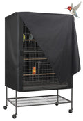 Explore Land Bird Universal Pet Cage Cover Good Night for Cats, Mink, Totoro, Parakeet, Parrot and Small Animals (Black, L)