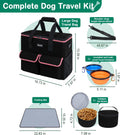 Dog Travel Bag - Dog Travel Kit for a Weekend Away Set Includes Pet Travel Bag Organizer for Accessories, 2 Collapsible 