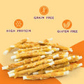 Jungle Calling Dog Treats, Chicken Wrapped Rawhide Sticks Dog Chews, Rawhide Chewy Training Snacks for Small, Medium & Large Dogs, 2 lbs (3 Packs)
