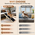 2026 Upgraded Dog Ramp for Couch - Foldable Small Dog Ramp for Bed - 4 Adjustable Height from 12" to 20" - Portable Pet Stairs with Non-Slip Pad - Pet Ramps Use for Low Bed Couch Steps Up to 60LBS