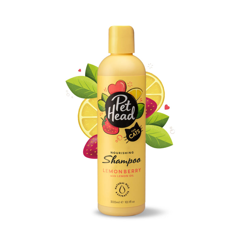 Pet Head Felin' Good Cat Shampoo | Fruity Scent | Shampoo for Smelly Cats | Nourishing & Deodorizing | Vegan | Lick-Safe | Gentle Formula for Kittens | Made in USA | 10.1 fl. oz.