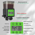 Lychee Automatic Fish Feeder USB Rechargeable 320ML Large Capacity Aquarium Fish Food Dispenser with Two Feeding Ring, M