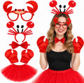 Red Crab Costume Accessory Set, 5PCS Halloween Costumes for Women
