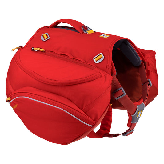 Ruffwear, Palisades Dog Backpack, Multi-Day Pack with Removable Saddlebags & 2x1L Hydration Bladders, Cross-Load Compression, Breathable Adjustable Harness, Reflective Trim, Red Sumac, Large/X-Large