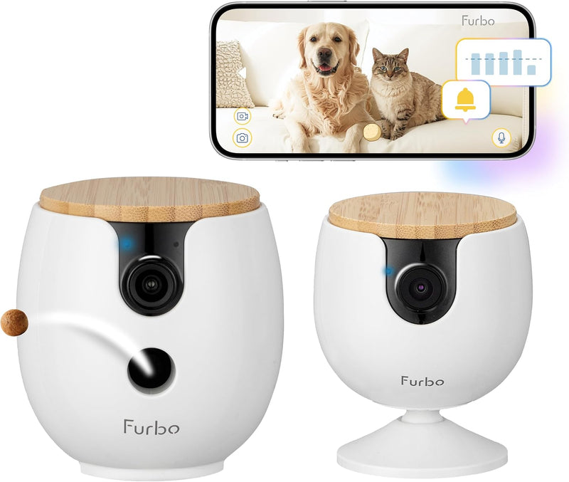 Furbo [New Mini 360° Camera + Mini Cam [New Subscription Required at Setup] (2-Camera Bundle Nanny Subscription): Pet Sa