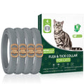 4 Pack Flea Collar for Cats, 32 Months Flea and Tick Prevention for Cats, Cat Flea Treatment, Adjustable Cat Flea Collars, Waterproof Cat Flea and Tick Treatment Collar, Flea Treatment for Cat, Grey