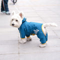 Mabawa Dog Raincoat, Waterproof Dog Rain Jacket with Hood, Rain Coat with Leash Hole, Reflective Strap for Small Medium Dogs, Outdoor Adventures/Walking Lightweight Puppy (Blue,M)