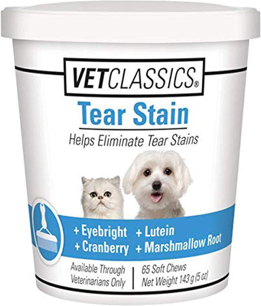 Vet Classics Tear Stain Supplements for Dogs & Cats – 65 Ct