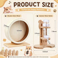 L, 11 Inch Wooden Silent Hamster Wheel with Water Bottle