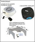 Product Bundle A - Purrified Air Litter Box Air Purifier with Extra Filter Media Pack & Versatile Wall & Table Bracket - Effective Odor Control for Cat, Ferret & RV