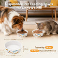 40Pack Disposable Dog Bowls, 16oz Paper Pet Bowls for Cats and Dogs
