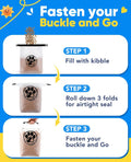 Aosnare Pet Food Storage Bag for Travel - Transparent Leak-Proof Dog Food Container with Roll-Top Closure, Keeps Kibble Fresh for Camping Trip, Dog Boarding, Weekend Getaways (14 Cups)