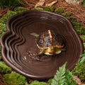Extra Large Reptile Bathing Pool Reptile Feeding Dish Water Bowl with Ramp Aquarium Ornament for Gecko, Snake, Turtle, B