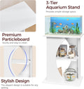 MAHANCRIS 10 Gallon Fish Tank Stand, Wooden Aquarium Stand with 3-Tier Storage Shelves, Heavy Duty Turtle Reptile Terrar